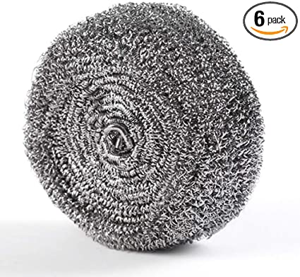 Dr.WOW 6 Pack Stainless Steel Sponges，Extra Large Magic Sponge Pad,Steel Wool Scrubber for Kitchens, Bathroom, Floor Cleaning