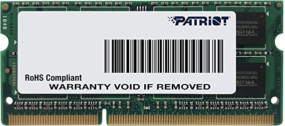 Patriot Signature DDR3 4GB PC3-12800 1600MHz 1.35V CL11 SODIMM Memory PSD34G1600L81S