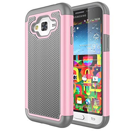 Galaxy J3 Case, Galaxy J3V Case, Asmart Hybrid Dual Layer Armor Defender Phone Case for Samsung Galaxy J3 / J3 V, Galaxy Sol / Sky, Amp Prime, Express Prime, Shockproof, Drop Protection (Pink)