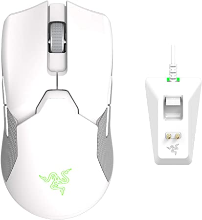 Razer Viper Ultimate Lightweight Wireless Gaming Mouse & RGB Charging Dock: Hyperspeed Wireless Technology - 20K DPI Optical Sensor - 78g Lightweight - 70 Hr Battery - Mercury White