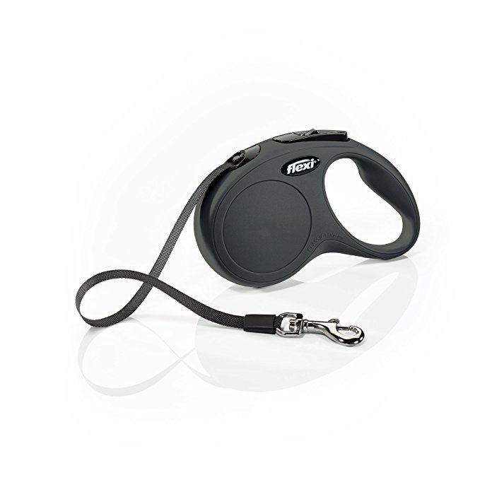 Flexi New Classic Tape Retractable Leash, Black, Small 16 ft