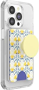 PopSockets Phone Wallet with Expanding Grip, Phone Card Holder, Wireless Charging Compatible, Wallet Compatible with MagSafe - Tea Towel