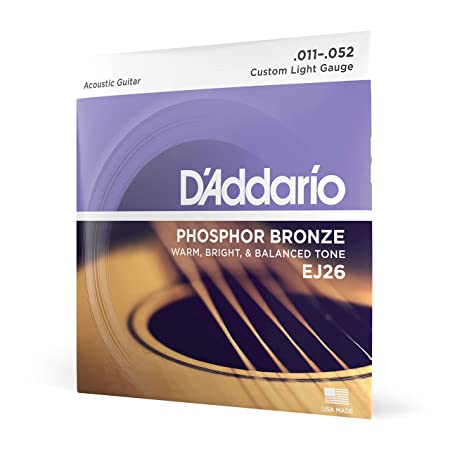 D'Addario EJ26 Acoustic 11-52 Custom Light Guitar Strings