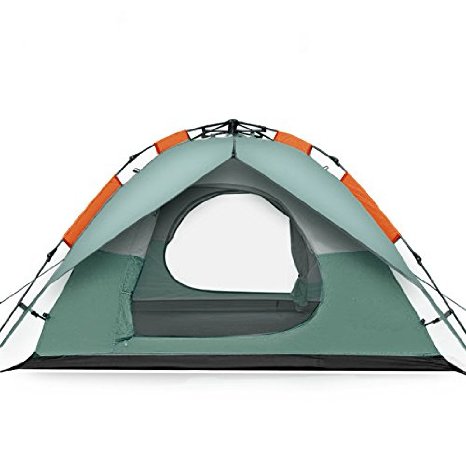 FiveJoy Instant 3 Person 3 Season Dome Tent - Double-Wall Two-Door Bathtub Floor Freestanding - Set Up and Tear Down in Just Seconds