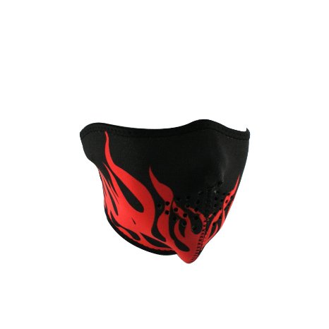 ZANheadgear Neoprene Flames Half Face Mask Red