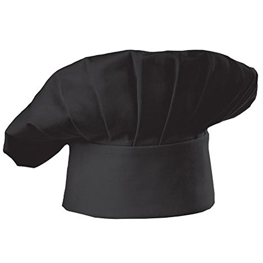 Chef Hat Adult Adjustable Elastic Baker Kitchen Cooking Chef Cap, Black