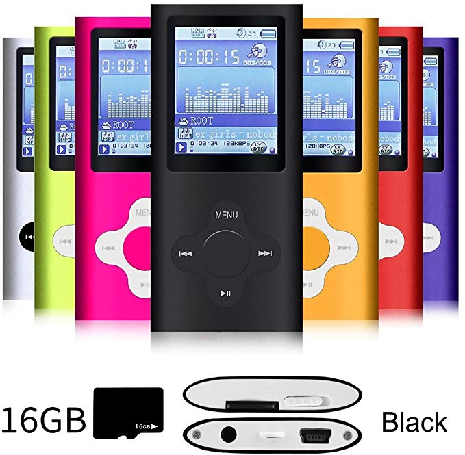 G.G.Martinsen Black on Black Versatile MP3/MP4 Player with a Micro SD Card, Support Photo Viewer, Mini USB Port 1.8 LCD, Digital MP3 Player, MP4 Player, Video/Media/Music Player