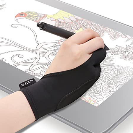 ELECOM Two-Finger Glove for Graphic Drawing Tablet Large Size/Artist / 1 Unit of Large Size/Both Hands Compatible Large TB-GV2L