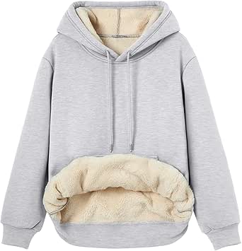 Trendy Queen Women's Winter Fleece Sherpa Lined Hoodie Casual Warm Long Sleeve Pullover Sweatshirt