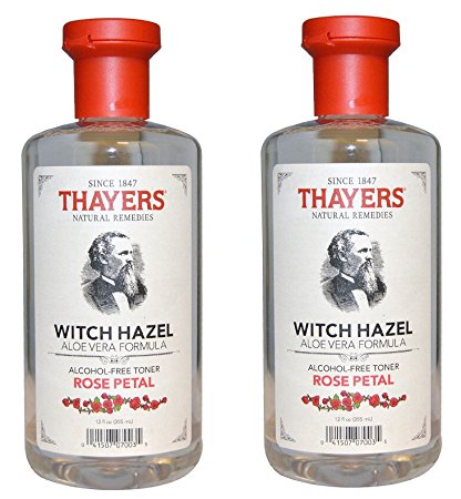 Thayers Alcohol-free QTqmSB Rose Petal Witch Hazel with Aloe Vera, 2Pack (12oz)