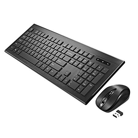 TOPELEK Wireless Keyboard and Mouse Combo, Wireless Mouse and Ultra Slim Keyboard, 2.4GHz Wireless Connection, with Mute Mouse and Micro Receiver -Compatible with Mac/Windows XP/7/8/10/VISTA