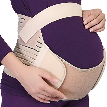 Maternity Belt, Pregnancy Support, Waist Back Abdomen Belly Band Brace - NEOtech Care (TM) Brand - White M