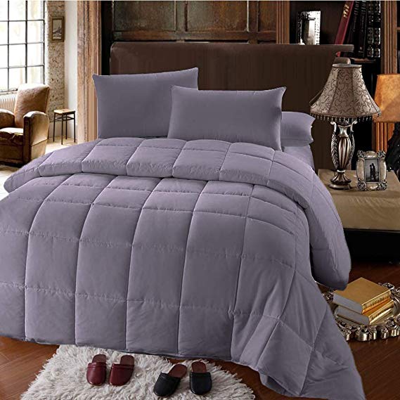 Royal Hotel Oversized King Down-Alternative Comforter - Duvet Insert, 100% Down Alternative Fill, Gray