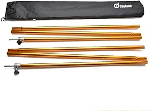 Adjustable Tarp Poles, Telescoping Aluminum Tarp and Tent Poles Set of 2, Collapsible Lightweight Poles for Camping, Backpacking, Hammocks, Sun Shade Shelters, and Awnings