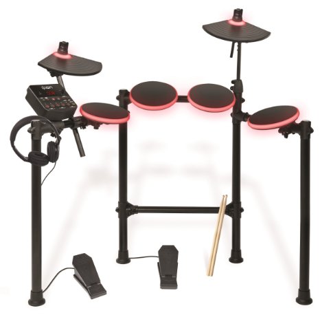 ION Audio Redline Drums | Illuminated USB Electronic Drum Kit with Drumsticks and Headphones included