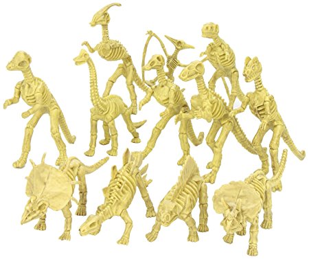 Assorted Dinosaur Fossil Skeleton Toys - 6-7 Inch Figures -12 Piece- For Kids, Boys, Girls, Pretend, Play Time, Games, Party, & Prizes - Kidsco…