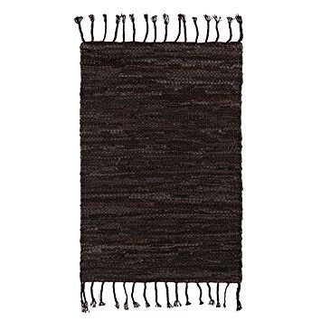 Sova by SLPR Genuine Leather Area Rug (2' x 3', Brown) | Hand-woven Hand-Stitched Fully Reversible Sturdy Rug