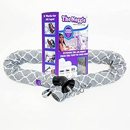 Noggle Extend Your Air Conditioning or Heat to Your Kids Instantly (8 Feet, Grey Quatrefoil) by The Noggle