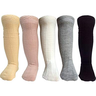 Baby Girls Boys Breathable Knee High Cotton Socks Toddler Tube Ruffled Stockings