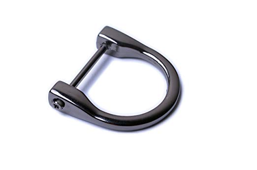 Bobeey 4pcs 3/4'' D-Rings Horseshoe Shape D Ring,U shape D rings,Screw In Shackle Horseshoe Shape D Ring DIY Leather Craft Purse Keychain Accessories BBC6 (3/4'', Black Gun)