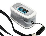 EasyHome Fingertip Pulse Oximeter with Luxury Dual-Color OLED Display in 4 directions and 6 modes Free Carry Case and NeckWrist CordEHp 50D1 - Handheld Portable Digital Blood Oxygen and Pulse Sendor MeterEasy and Fast Readings Fit Child to adult all finger sizes -- Lifetime Hassle Free Product Replacement Guarantee