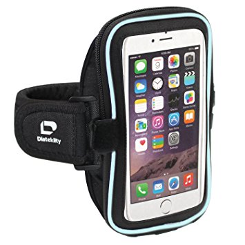 Diateklity Sweat Proof Sport Armband for Big Phones, 5.5 Inch, for IPhone 6 6S Plus (Fits Otterbox Case) - Ideal For Running and Other Exercise - Adjustable for Both Men and Women