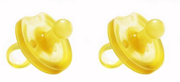 Natursutten 2 Pack BPA Free Natural Rubber Pacifier, Butterfly Rounded, 0 - 6 Months