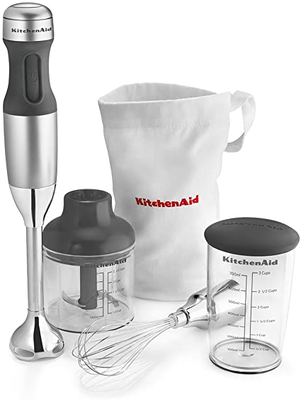 KitchenAid KHB2351CU 3-Speed Hand Blender - Contour Silver, 8 inches