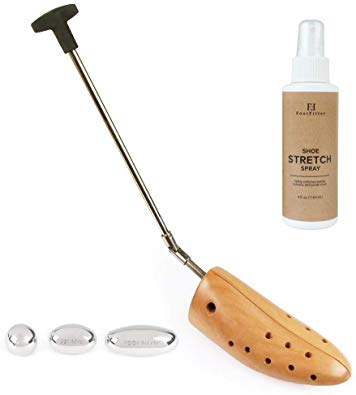 FootFitter Premium Professional Boot Stretcher Set (Boot Stretcher & 4 Oz. Bottle of Shoe Spray)