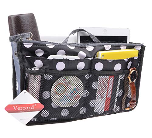 Vercord Purse Organizer,Insert Handbag Organizer Bag in Bag (13 Pockets 15 Colors 3 Size)