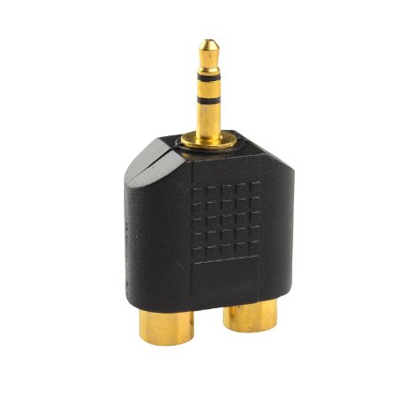 Gold Plated 3.5mm Stereo to 2-RCA Male to Female Adapter,Audio Splitter Adapter, Dual RCA Jack Adapter