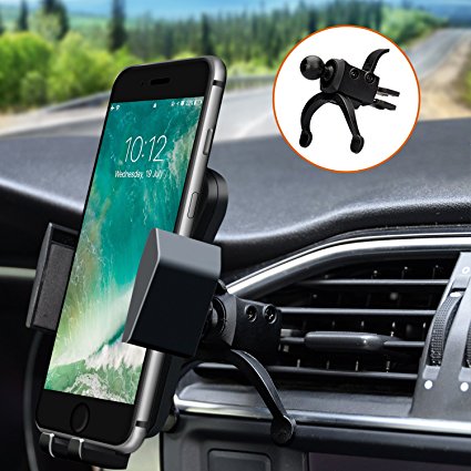 Car Mount,cell phone holder,car holder PATEA Universal 360° Swivel Air Vent Car Phone Holder with A Quick Release Button for iPhone 7/7 Plus, Samsung S8/S7,HUAWEI glory 8,Sony and Other Android Phones