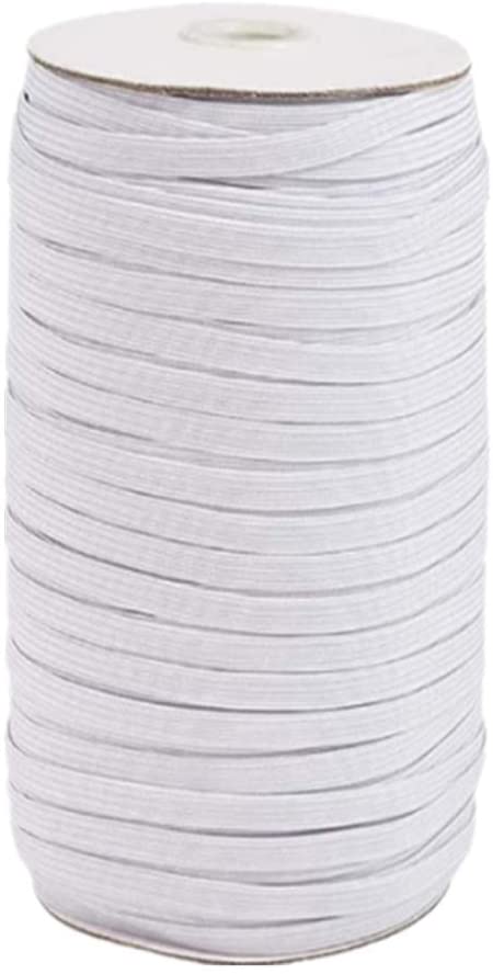 200 Yards Flat Elastic Cord 1/8 inch Wide Braided Stretch Strap for DIY Sewing Crafting (White, 3mm)
