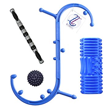 Body Back Company's Ultimate Trigger Point Release Sports Bundle, Relief from Cramping Soreness, Tightness in Legs, Feet & Back, Myofascial Release Tool, Deep Muscle Massage (Blue Body Back Buddy)