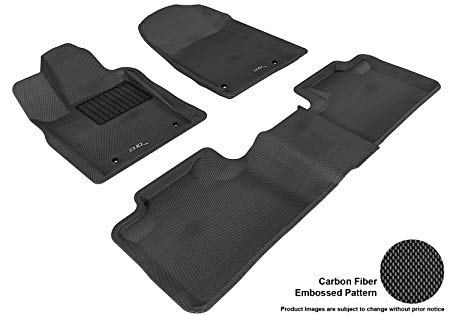 3D MAXpider Complete Set Custom Fit All-Weather Floor Mat for Select Jeep Grand Cherokee Models - Kagu Rubber (Black)