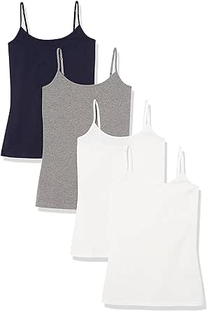 Amazon Essentials Women's Slim-Fit Camisole, Pack of 4