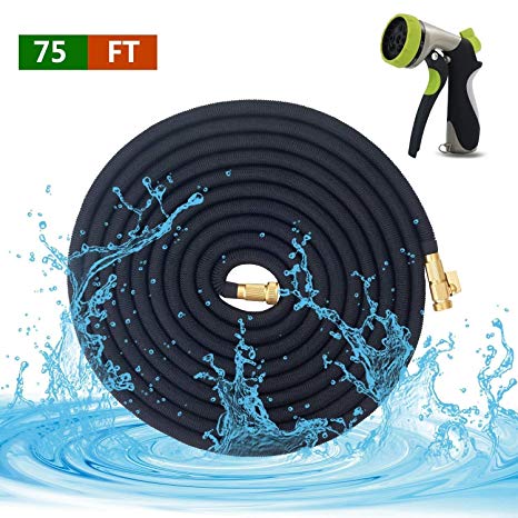 HNRLOY Expandable Garden Hose Lawn Sprinkler Automatic 360 Degree Garden Water Sprinklers Lawn Irrigation System (75FT Expandable Garden Hose)