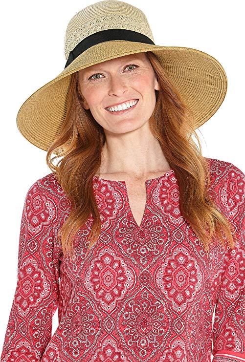 Coolibar UPF 50  Women's Shannon Wide Brim Beach Hat - Sun Protective