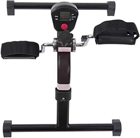 Briggs Lightweight Pedal Exerciser with Folding Legs and Digital Monitor Display for Exercising Arms and Legs, Black
