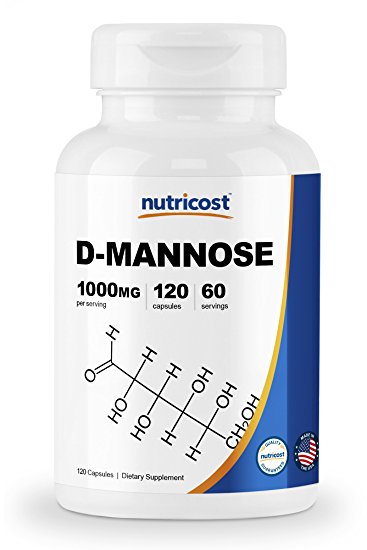 Nutricost D-Mannose 500 mg, 120 Capsules - 1000mg Per Serving, Non-GMO and Gluten Free