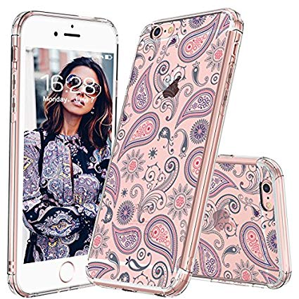 MOSNOVO iPhone 6S Case/iPhone 6 Case, Paisley Floral Flower Clear Design Pattern Slim Transparent Plastic Hard Back Phone Case with Soft TPU Bumper Protective Case Cover for Apple iPhone 6/iPhone 6S