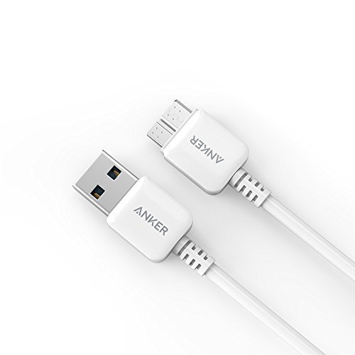 Anker 2-Pack Premium 6ft Micro USB 30 Cables High Speed Sync and Charge Cables for Samsung Galaxy S5 Note 3 External Hard Drives and More White
