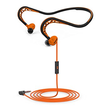 Remax Neckband Sports Earbud, Workout Earphone with Microphone, Stereo Headset with Noise Isolating, Sweatproof In-Ear Headphone with 3.5mm Jack for iPhone Android (Orange)