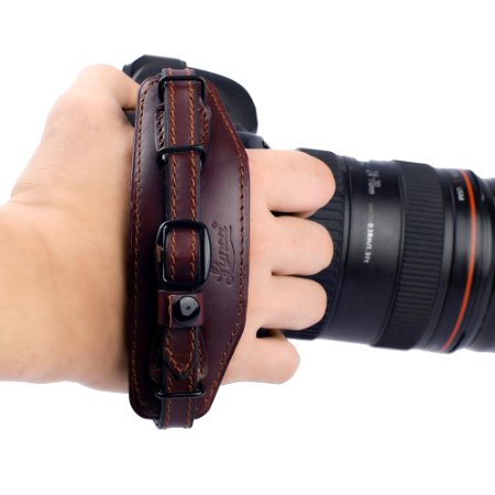 IMZ® E6 DSLR Camera Leather Wrist Strap Hand Grip   Metal Quick Release Plate for Nikon Canon Sony Pentax Olympus Panasonic SLR DSLR Cameras