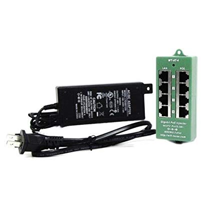 AT-4-48v60w | Active 802.3at 4-Port Power Over Ethernet Injector with 48 Volt 60 Watt Power Supply