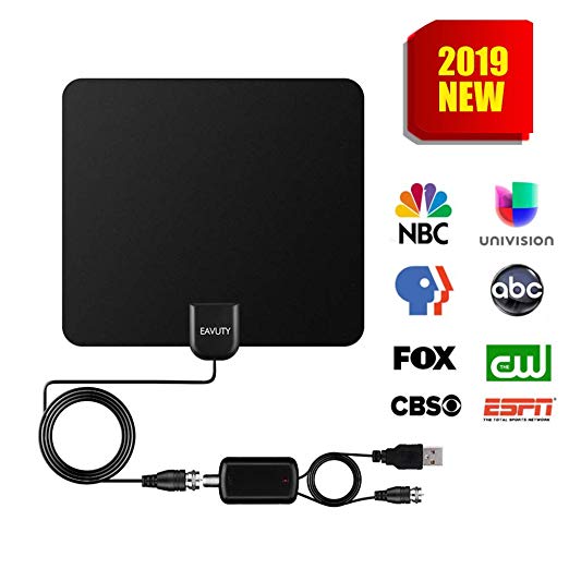 2019 Newest 120 Miles Range TV Antenna, HDTV Indoor Digital Amplified Antennas with Switch Amplifier Signal Booster for Free Local Channels 4K HD 1080P VHF UHF,13.5ft Coaxial Cable - Better Reception
