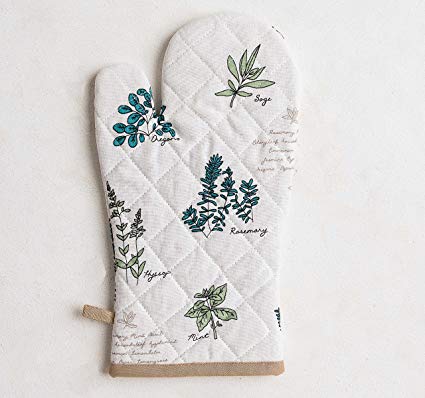 Mayfair Linen 100% Cotton Oven Mitt, 7.50-Inch by 13-Inch Designed in France by (Basil)