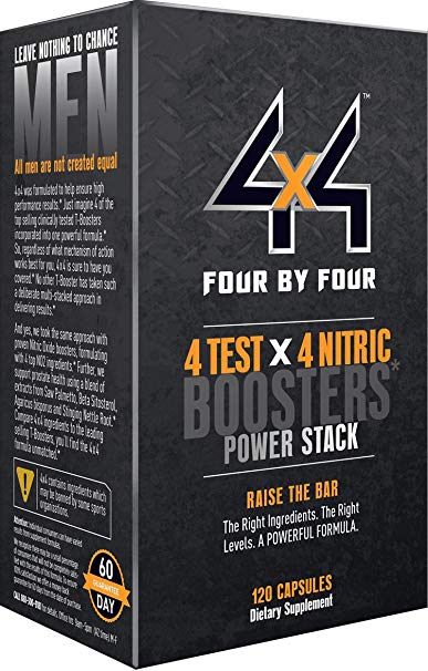 Mdrive 4x4 Nitric Oxide and Testosterone Booster with KSM-66, ViNitrox and Phytopin, 120 Count