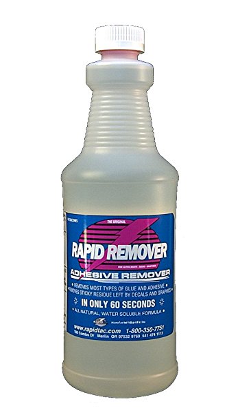 RAPID REMOVER Adhesive Remover for Vinyl Wraps Graphics Decals Stripes 32oz Sprayer