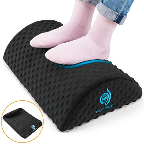  HUANUO Under Desk Foot Rest - Ergonomic Footrest with 2  Optional Covers Massage Textured Surface & Non-Slip Micro Beads for  Airplane, Travel, Ergonomic Foot Stool Cushion : Office Products